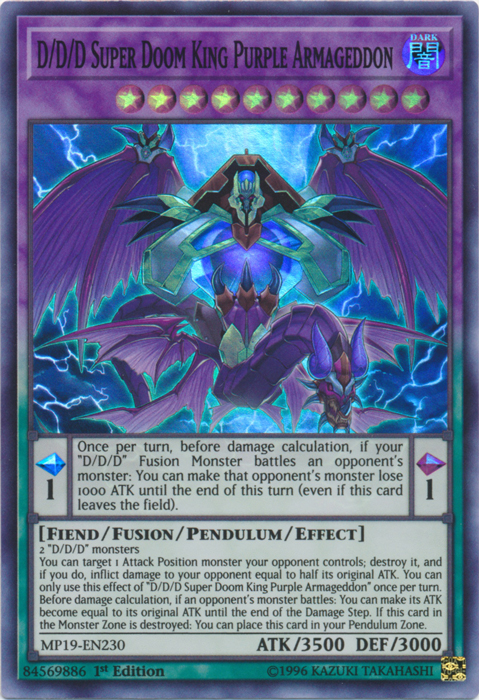 D/D/D Super Doom King Purple Armageddon [MP19-EN230] Super Rare | Good Games Adelaide SA
