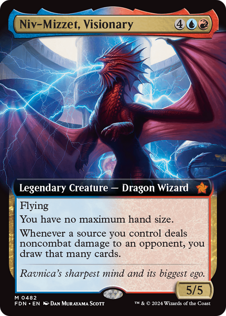 Niv-Mizzet, Visionary (Extended Art) [Foundations] | Good Games Adelaide SA