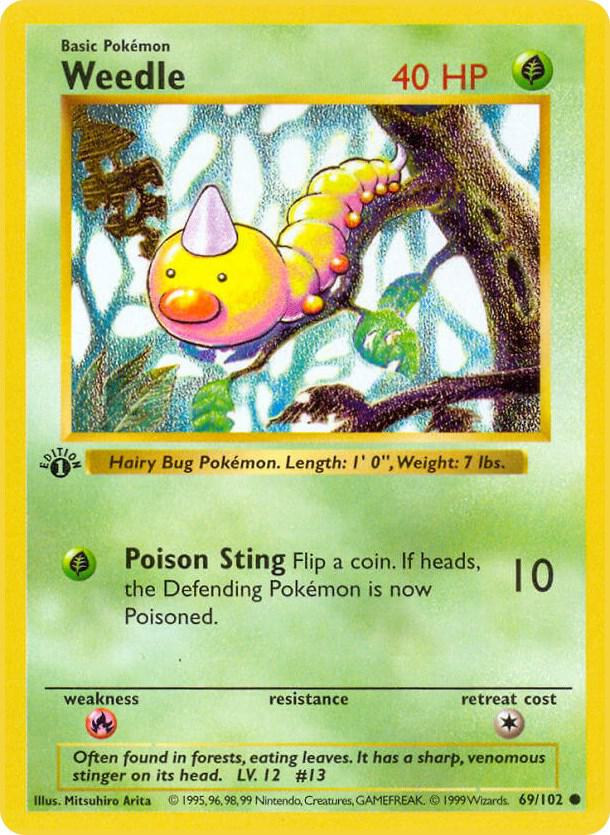 Weedle 069/102 (Base Set (Shadowless))  - 1st Edition | Good Games Adelaide SA