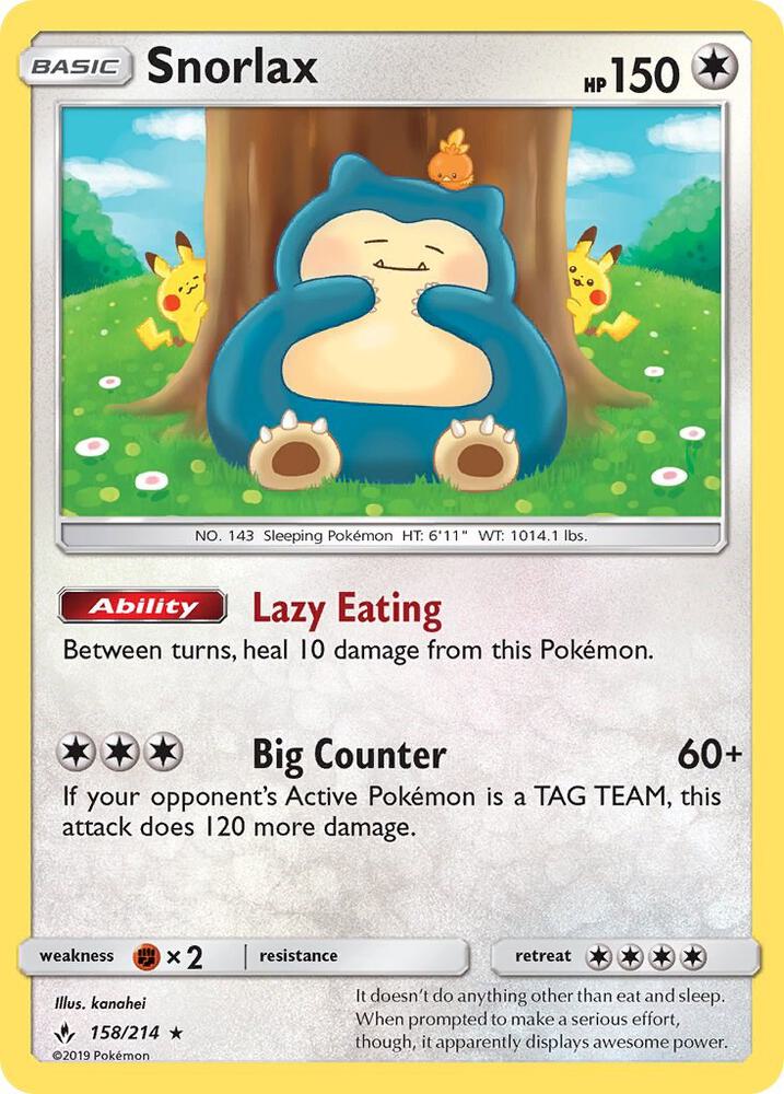 Snorlax 158/214 (SM - Unbroken Bonds)  - Holofoil | Good Games Adelaide SA