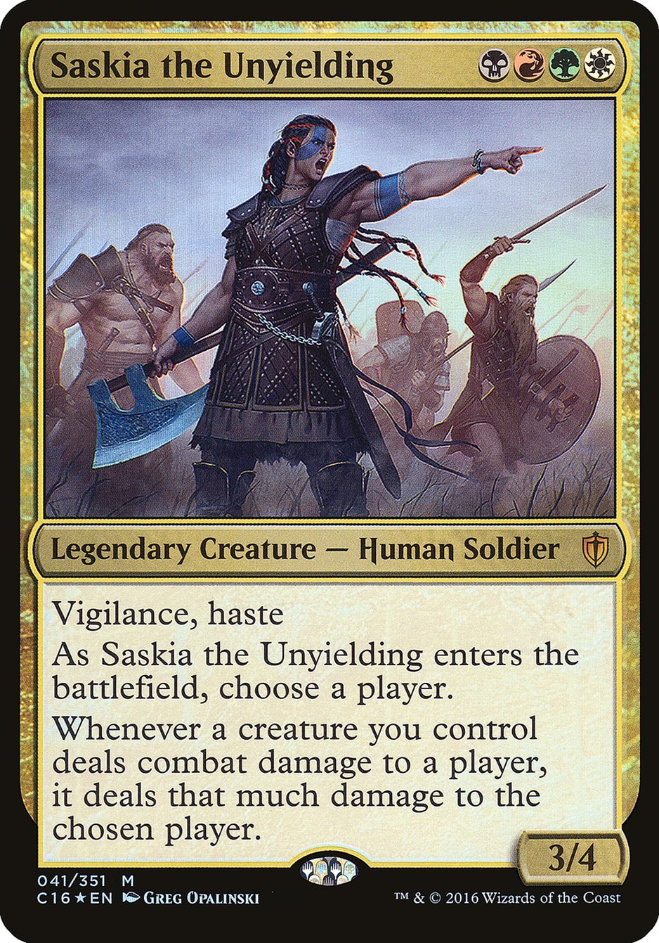 Saskia the Unyielding (Commander 2016) [Commander 2016 Oversized] | Good Games Adelaide SA