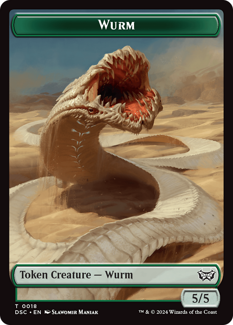 Wurm (0018) // Fractal Double-Sided Token [Duskmourn: House of Horror Commander Tokens] | Good Games Adelaide SA