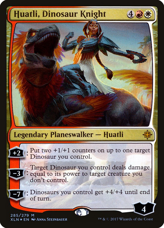Huatli, Dinosaur Knight 285 (Ixalan)  - Foil | Good Games Adelaide SA