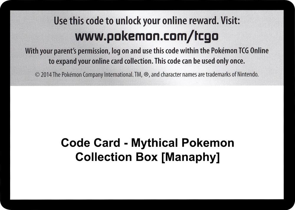 Code Card Mythical Pokemon Collection Box Manaphy  (Generations)  | Good Games Adelaide SA