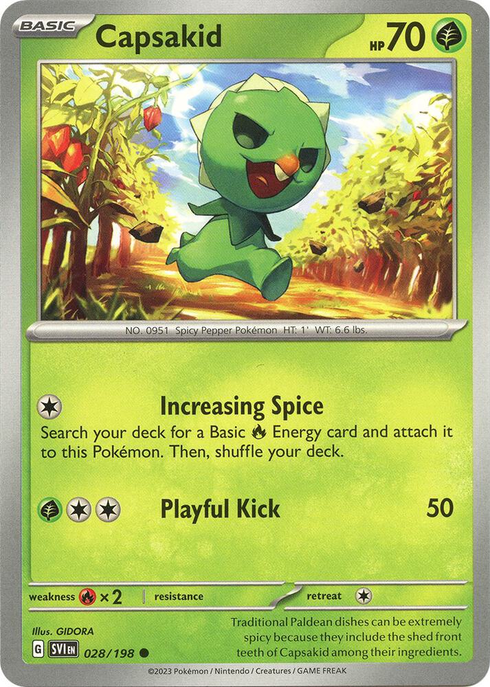 Capsakid 028 198 028/198 (SV01: Scarlet & Violet Base Set)  | Good Games Adelaide SA