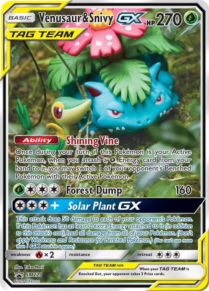 Venusaur and Snivy GX SM229 (SM Promos)  - Holofoil | Good Games Adelaide SA