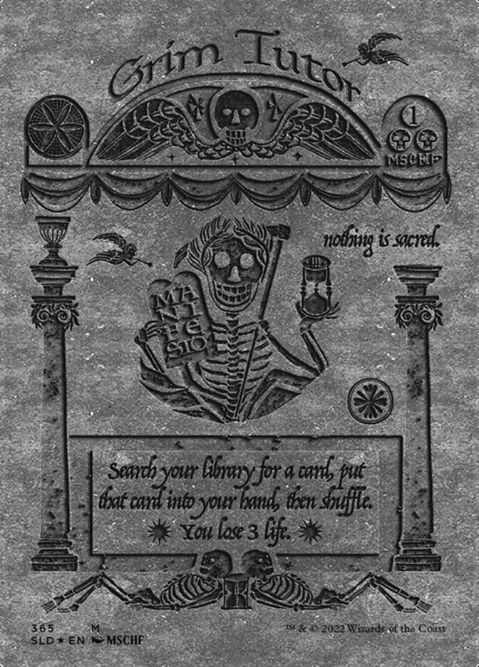 Grim Tutor (Borderless) (Foil Etched) [Secret Lair Drop Series] | Good Games Adelaide SA