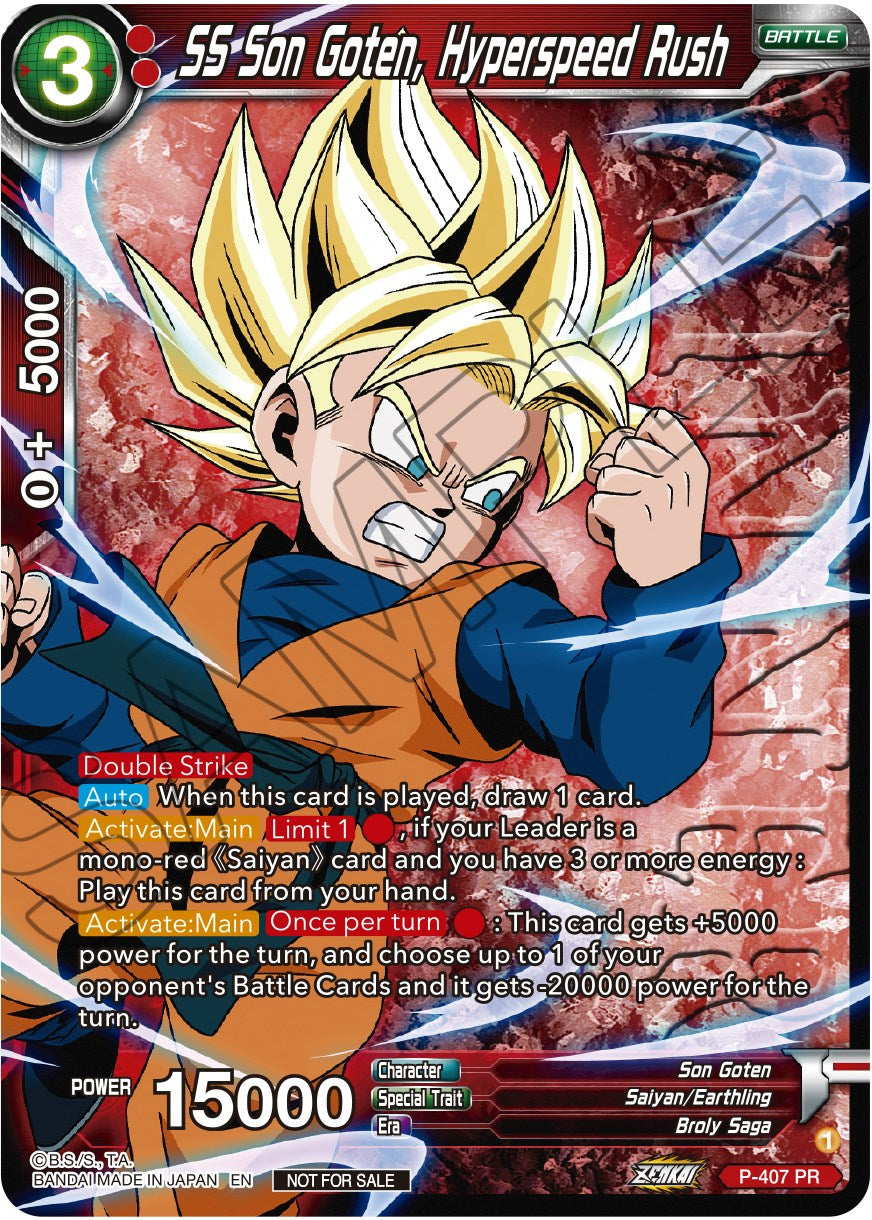 SS Son Goten, Hyperspeed Rush (Zenkai Series Tournament Pack Vol.1 Winner) (P-407) [Tournament Promotion Cards] | Good Games Adelaide SA
