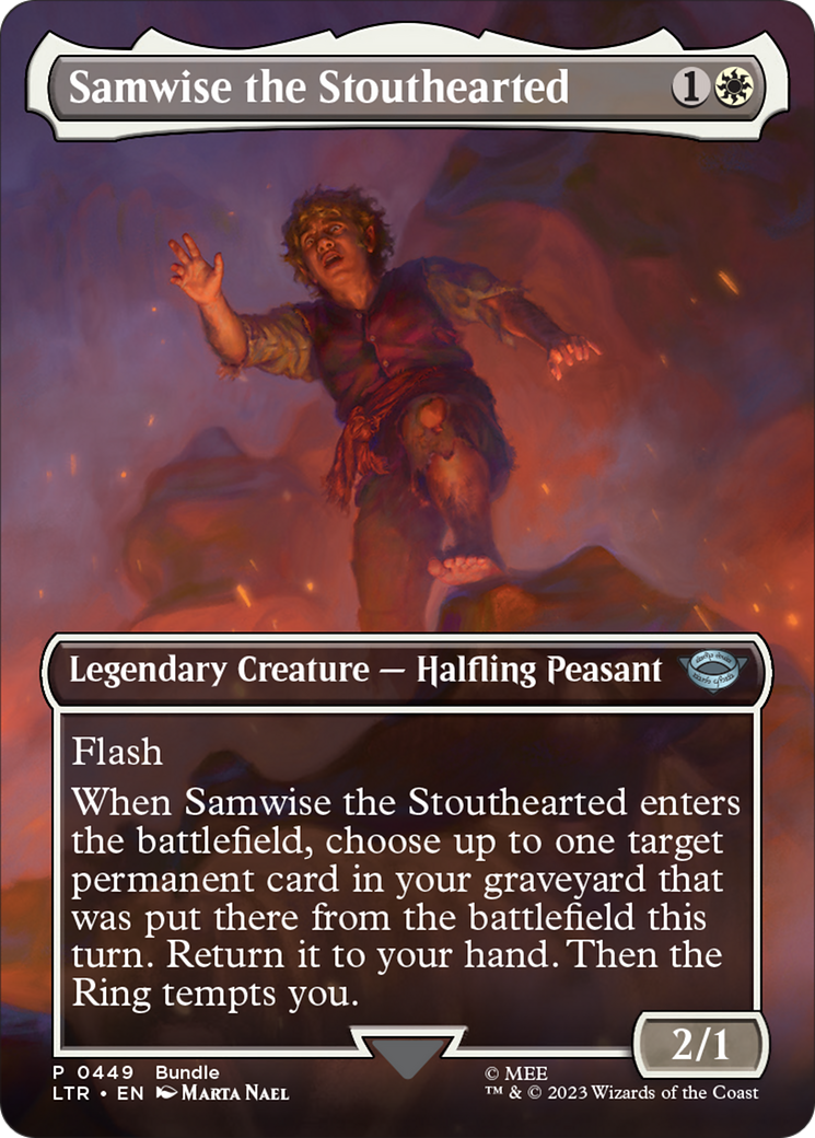 Samwise the Stouthearted (Borderless Alternate Art) [The Lord of the Rings: Tales of Middle-Earth] | Good Games Adelaide SA