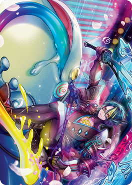 Tatsunari, Toad Rider Art Card [Kamigawa: Neon Dynasty Art Series] | Good Games Adelaide SA