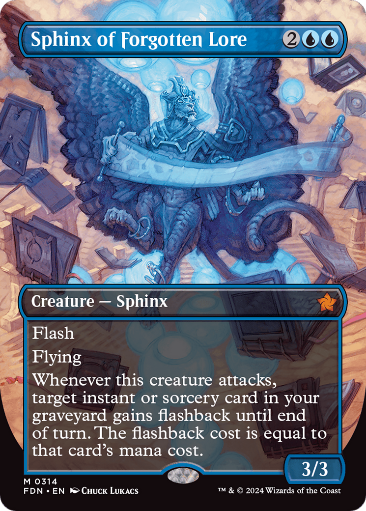 Sphinx of Forgotten Lore (Borderless) [Foundations] | Good Games Adelaide SA