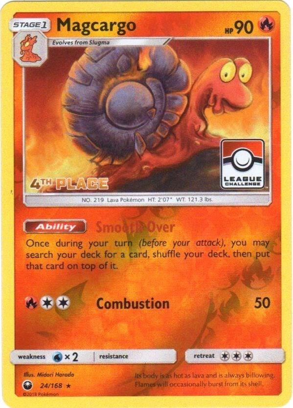 Magcargo 24 168 League Challenge 4th Place 024/168 (League & Championship Cards)  - Reverse Holofoil | Good Games Adelaide SA