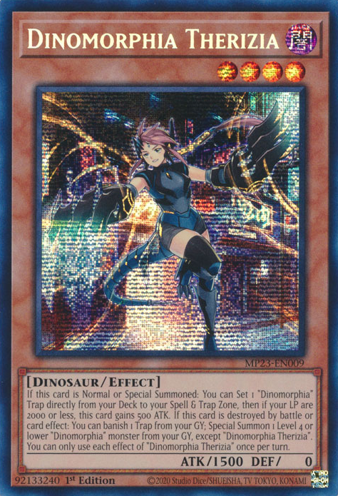 Dinomorphia Therizia [MP23-EN009] Prismatic Secret Rare | Good Games Adelaide SA