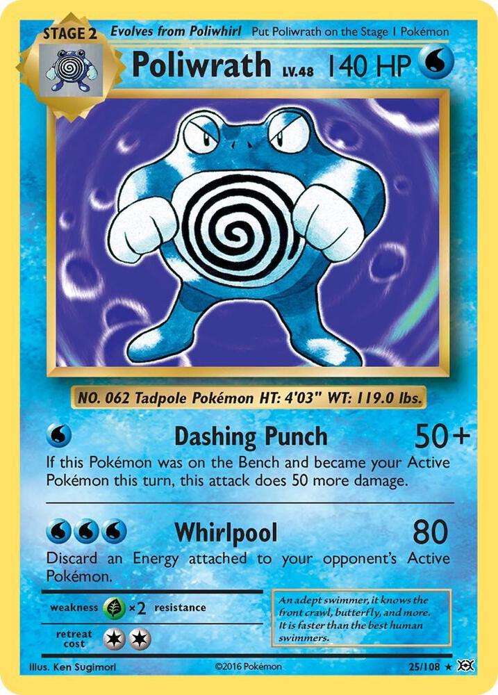 Poliwrath 25/108 (XY - Evolutions)  - Holofoil | Good Games Adelaide SA