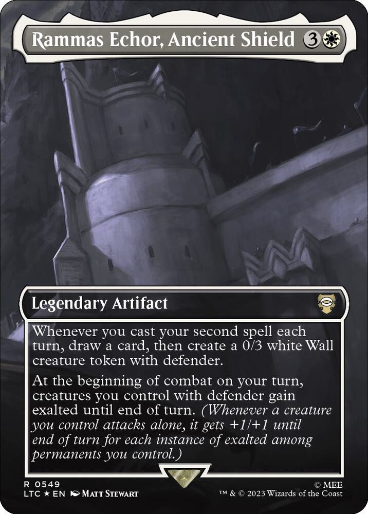 Rammas Echor Ancient Shield Borderless 549 (Commander: The Lord of the Rings: Tales of Middle-earth)  - Borderless Surge Foil | Good Games Adelaide SA