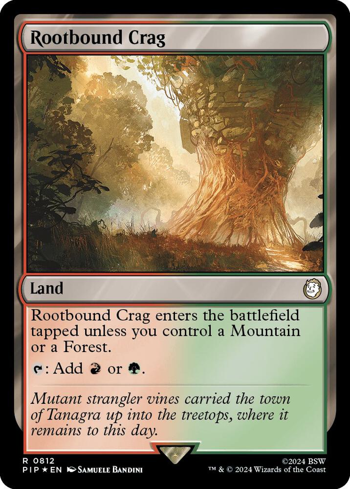 Rootbound Crag Surge Foil 812 (Universes Beyond: Fallout)  - Foil | Good Games Adelaide SA