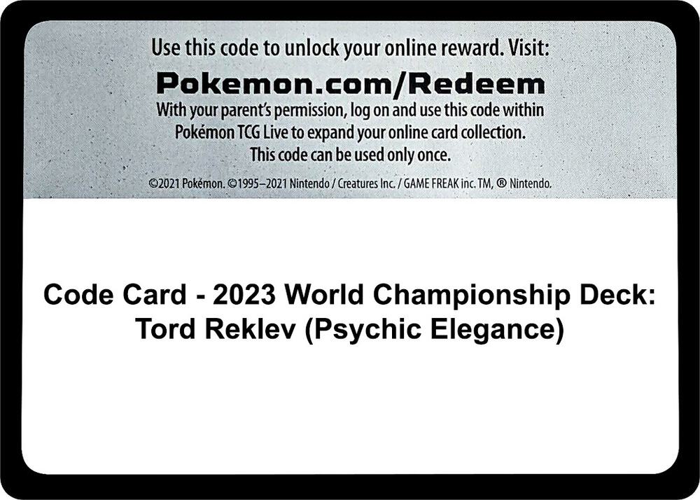 Code Card 2023 World Championship Deck Tord Reklev Psychic Elegance  (World Championship Decks)  | Good Games Adelaide SA