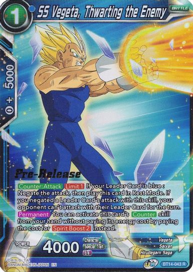 SS Vegeta, Thwarting the Enemy (BT14-043) [Cross Spirits Prerelease Promos] | Good Games Adelaide SA