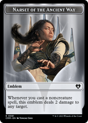 Narset of the Ancient Way Emblem // Wizard Double-Sided Token [Commander Masters Tokens] | Good Games Adelaide SA