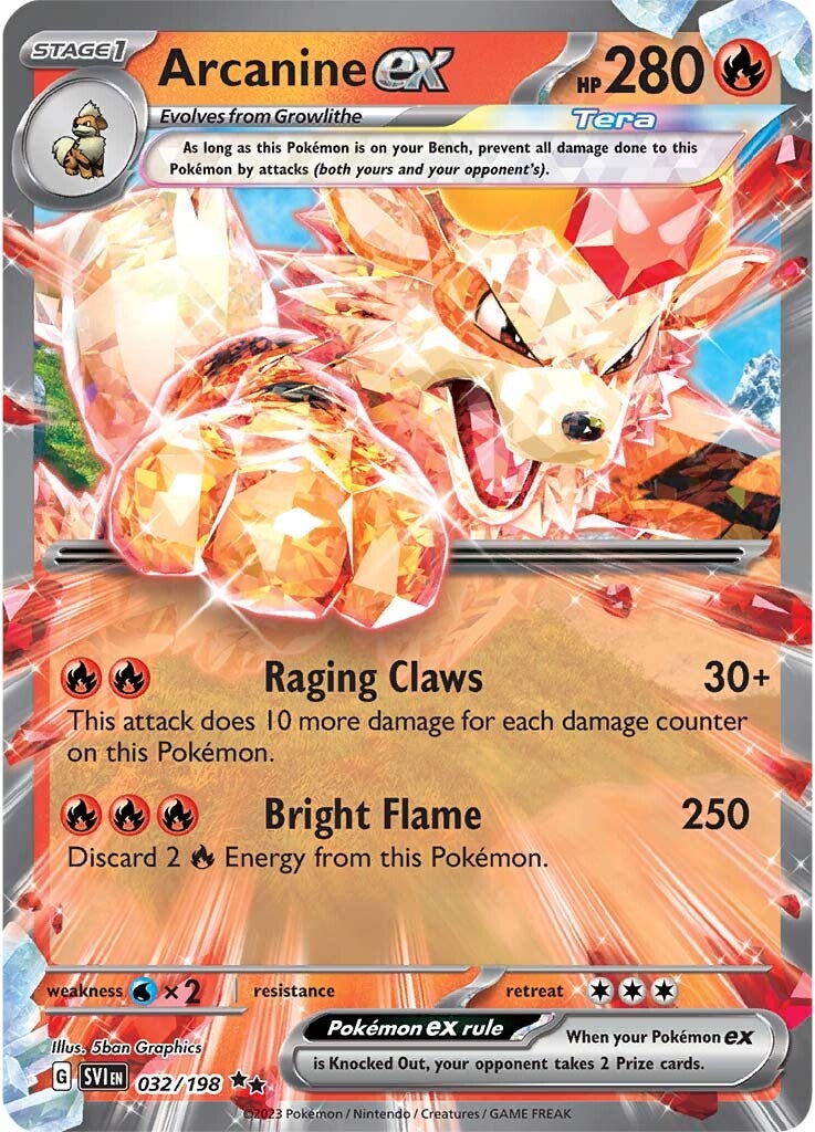 Arcanine ex (032/198) [Scarlet & Violet: Base Set] | Good Games Adelaide SA