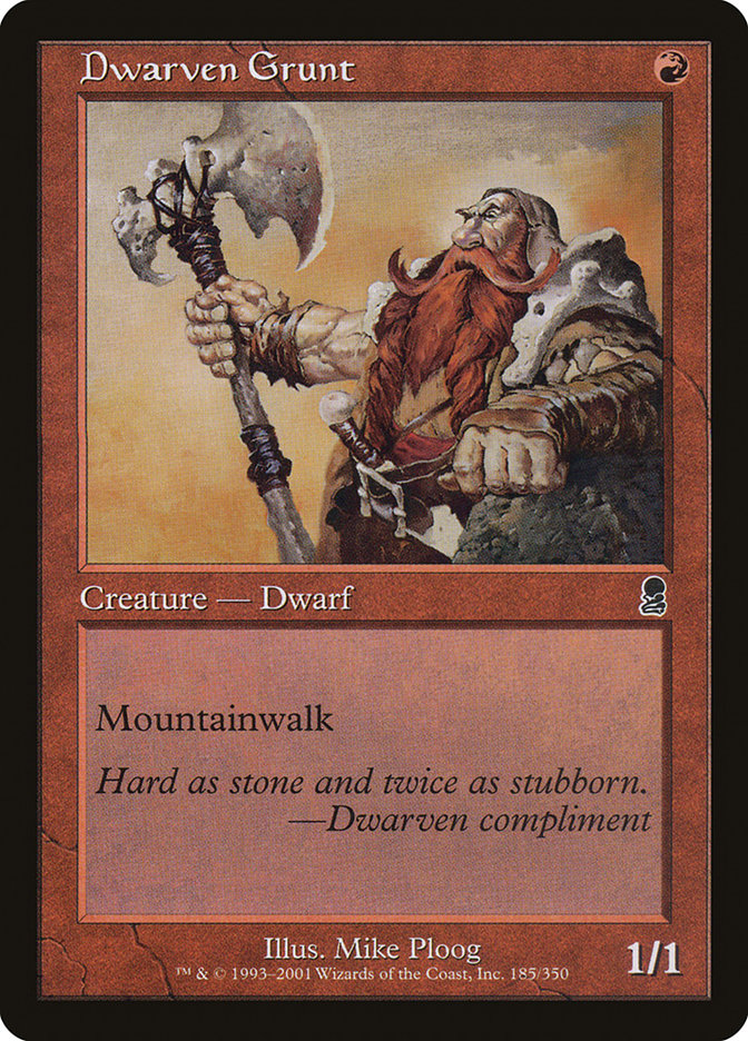 Dwarven Grunt 185 (Odyssey)  - Foil | Good Games Adelaide SA