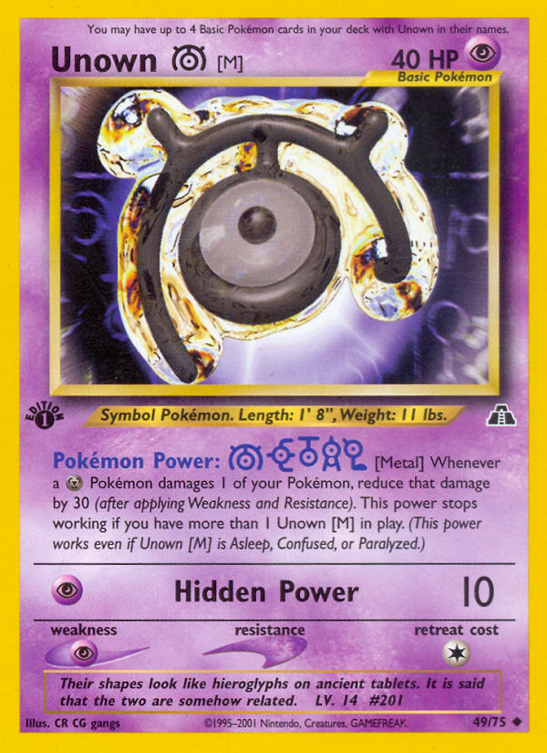 Unown [M] (49/75) [Neo Discovery 1st Edition] | Good Games Adelaide SA
