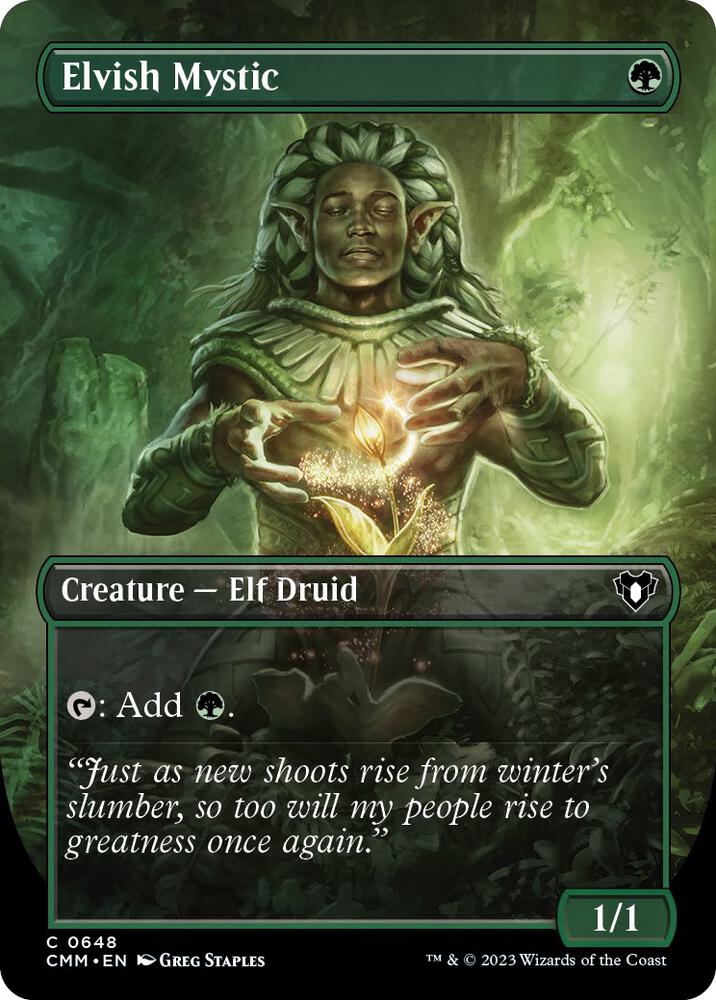 Elvish Mystic 648 (Commander Masters)  - Borderless | Good Games Adelaide SA