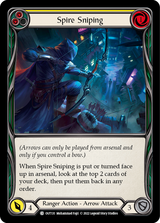 Spire Sniping (Yellow) [OUT131] (Outsiders)  Rainbow Foil | Good Games Adelaide SA