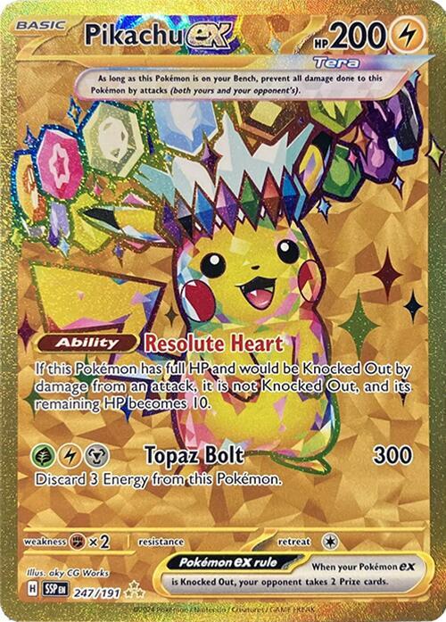 Pikachu ex 247/191 (SV08: Surging Sparks)  - Holofoil | Good Games Adelaide SA
