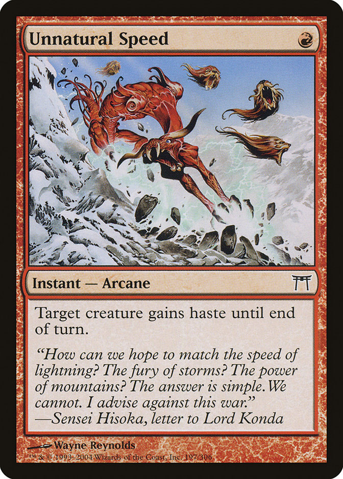 Unnatural Speed 197 (Champions of Kamigawa)  - Foil | Good Games Adelaide SA
