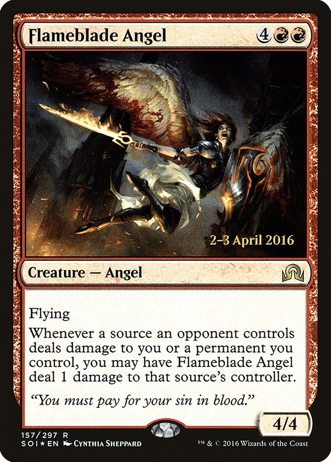 Flameblade Angel [Shadows over Innistrad Promos] | Good Games Adelaide SA