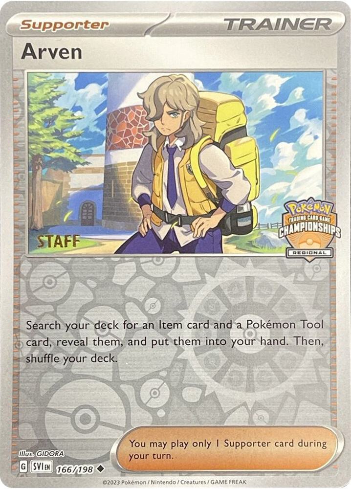 Arven 166 198 Regional Championships Staff 166/198 (League & Championship Cards)  - Reverse Holofoil | Good Games Adelaide SA