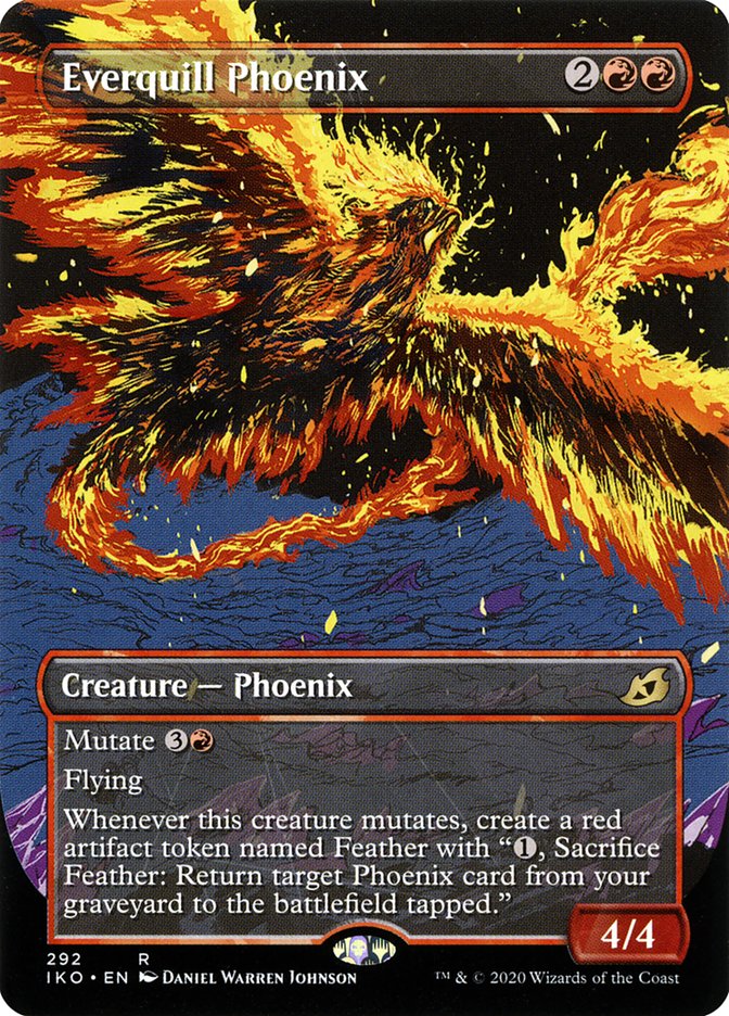 Everquill Phoenix (Borderless) (Showcase) [Ikoria: Lair of Behemoths] | Good Games Adelaide SA