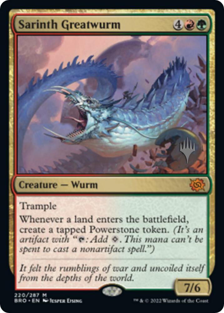 Sarinth Greatwurm 220 (Promo Pack: The Brothers' War)  - Foil | Good Games Adelaide SA