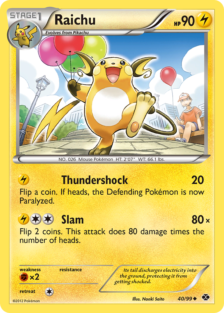 Raichu (40/99) [Black & White: Next Destinies] | Good Games Adelaide SA
