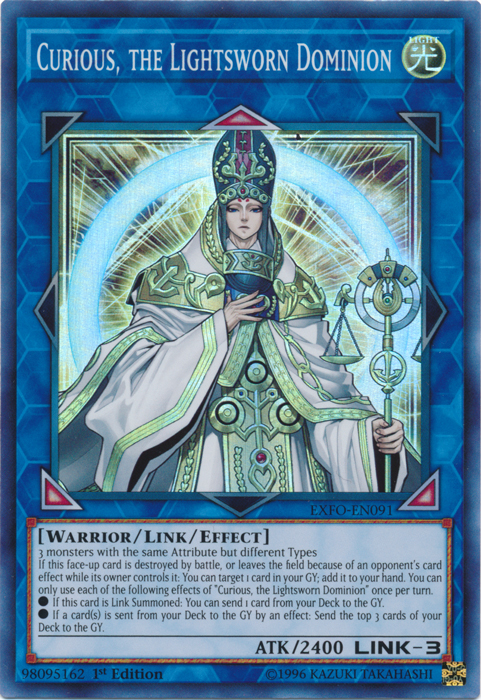 Curious, the Lightsworn Dominion [EXFO-EN091] Super Rare | Good Games Adelaide SA