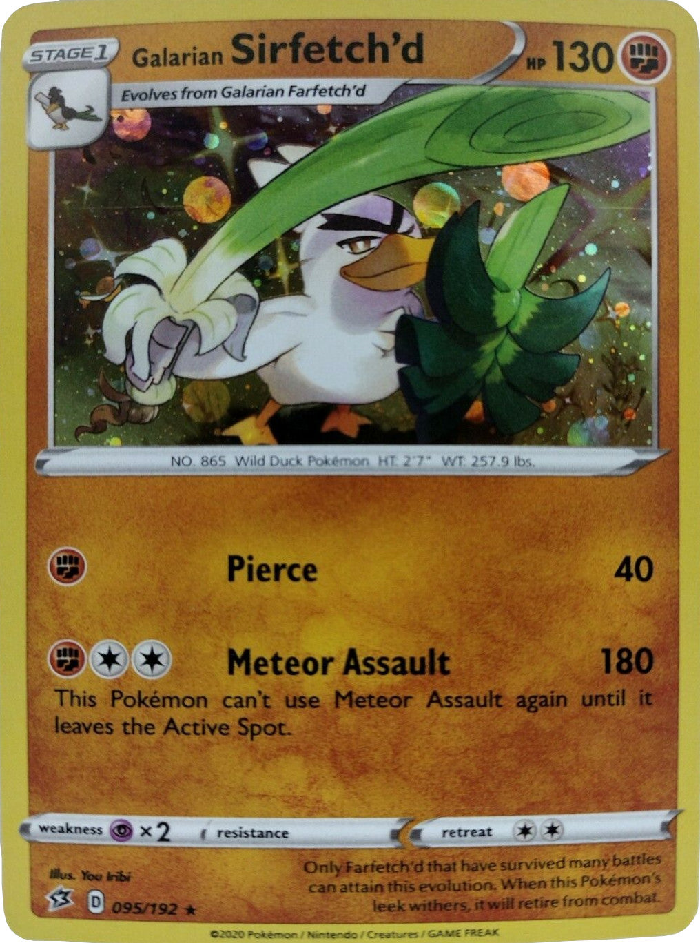 Galarian Sirfetch'd (095/192) (Cosmos Holo) [Sword & Shield: Rebel Clash] | Good Games Adelaide SA