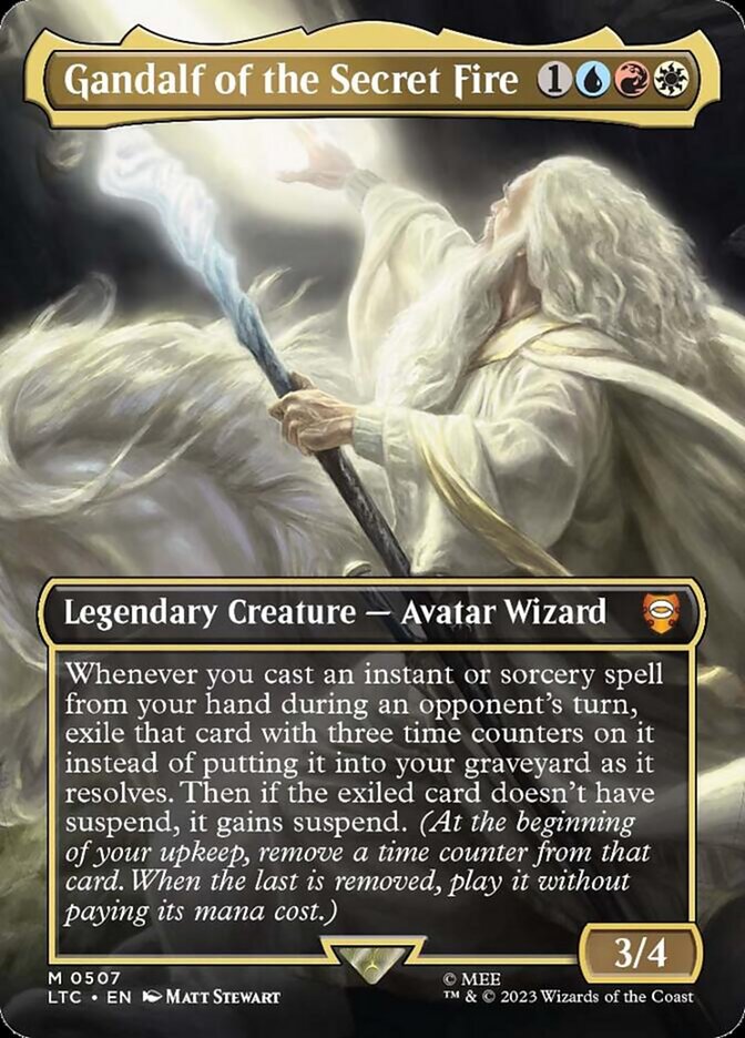 Gandalf of the Secret Fire 507 (Commander: The Lord of the Rings: Tales of Middle-earth)  - Borderless Foil | Good Games Adelaide SA