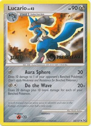 Lucario 53 127 Prerelease Staff 53/127 (Diamond and Pearl Promos)  | Good Games Adelaide SA