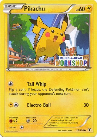Pikachu (20/108) (Build A Bear Workshop Exclusive) [Miscellaneous Cards] | Good Games Adelaide SA