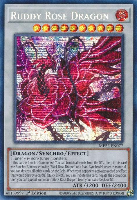 Ruddy Rose Dragon [MP22-EN077] Prismatic Secret Rare | Good Games Adelaide SA