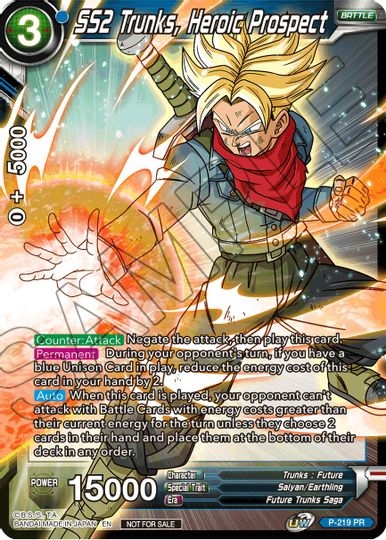 SS2 Trunks, Heroic Prospect (Event Pack 08) (P-219) [Tournament Promotion Cards] | Good Games Adelaide SA