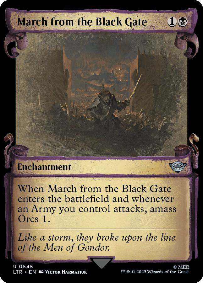 March from the Black Gate 545 (Universes Beyond: The Lord of the Rings: Tales of Middle-earth)  - Showcase Scroll Foil | Good Games Adelaide SA