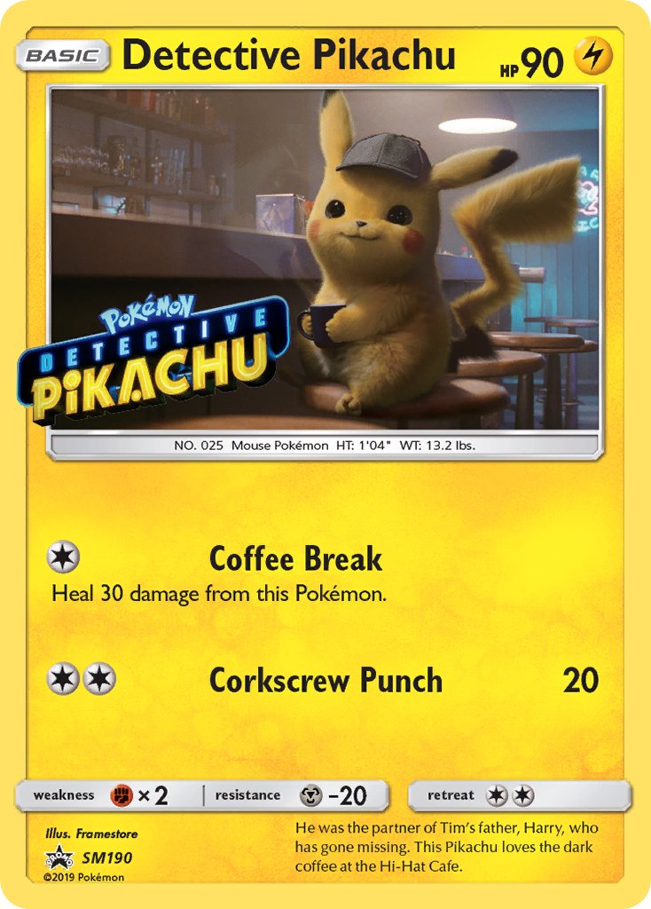 Detective Pikachu (SM190) (Stamped) [Sun & Moon: Black Star Promos] | Good Games Adelaide SA