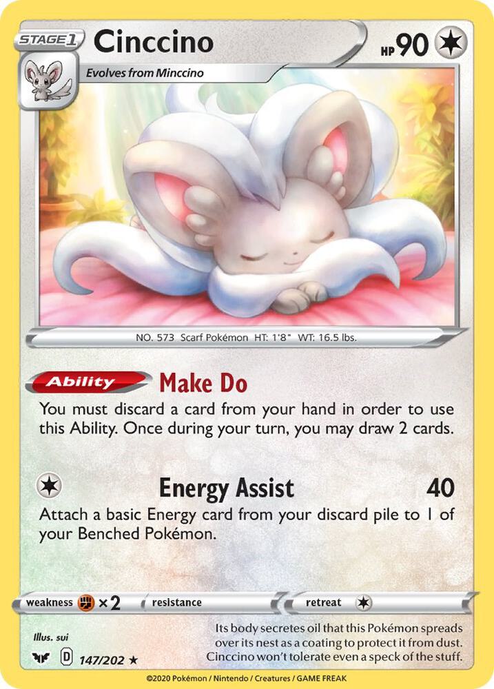 Cinccino 147/202 (SWSH01: Sword & Shield Base Set)  | Good Games Adelaide SA