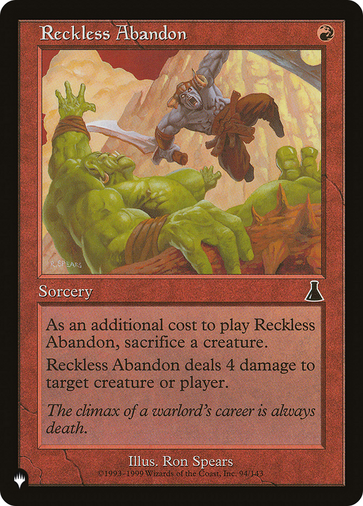 Reckless Abandon [The List Reprints] | Good Games Adelaide SA