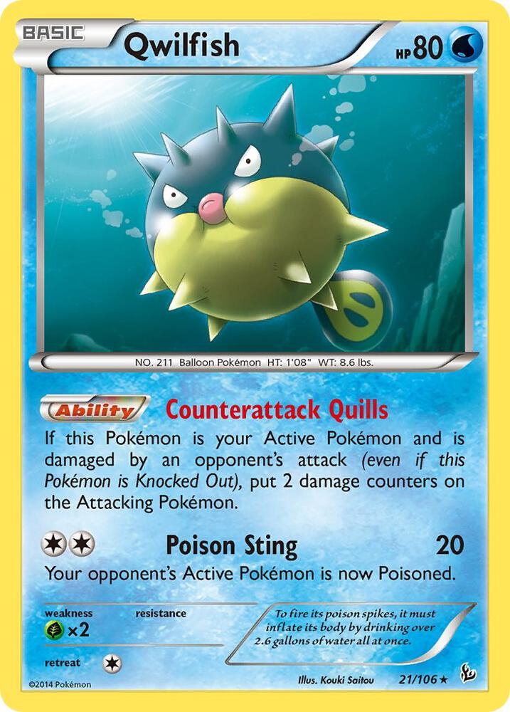 Qwilfish 21/106 (XY - Flashfire)  | Good Games Adelaide SA