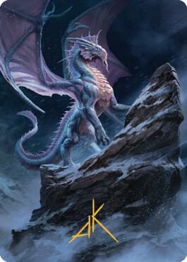 Ancient Silver Dragon Art Card 6 81 Gold Stamped Signature 6 (Art Series: Commander Legends: Battle for Baldur's Gate)  | Good Games Adelaide SA