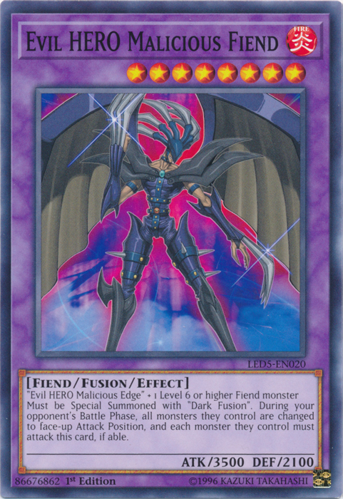 Evil Hero Malicious Fiend [LED5-EN020] Common | Good Games Adelaide SA