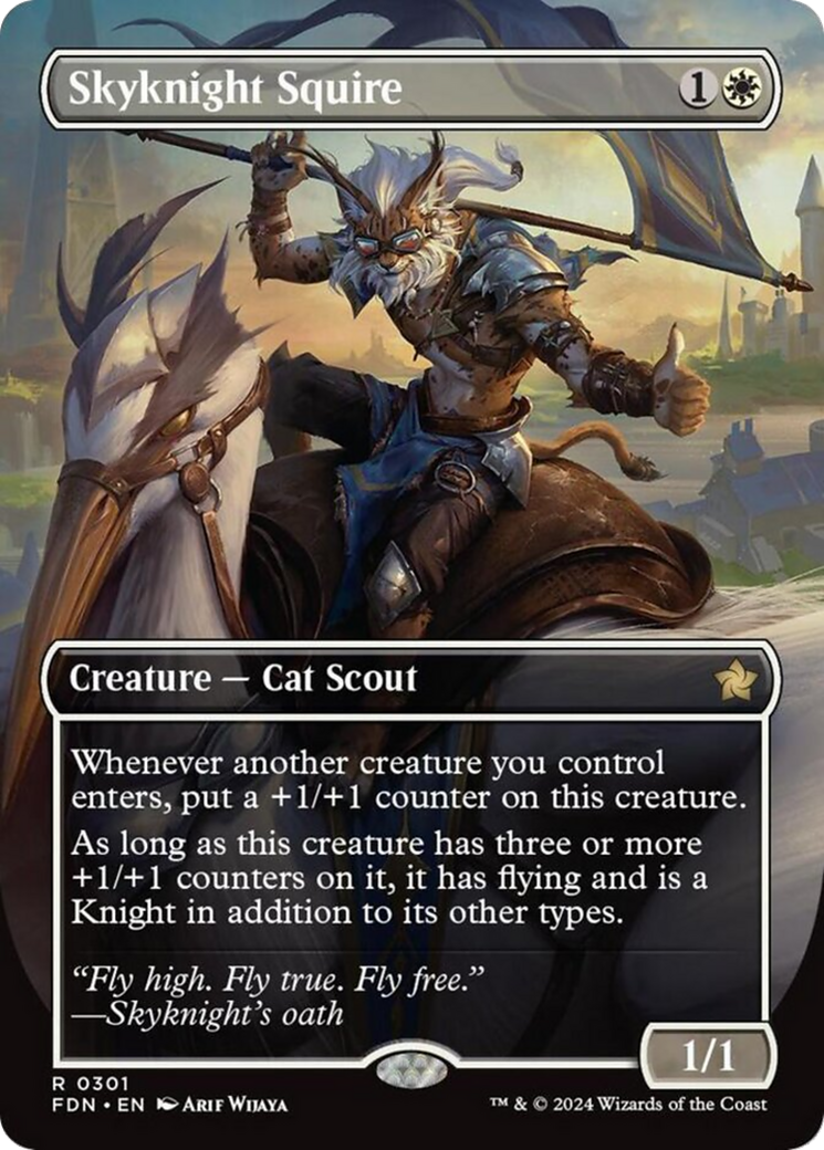 Skyknight Squire (Borderless) [Foundations] | Good Games Adelaide SA